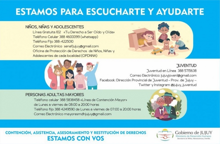 L&iacute;neas telef&oacute;nicas de ayuda y contenci&oacute;n