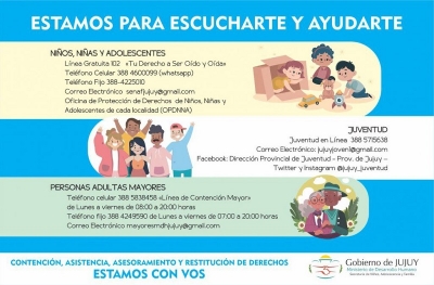 L&iacute;neas telef&oacute;nicas de ayuda y contenci&oacute;n