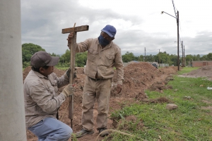 Inicio de obras de cord&oacute;n cuneta en la localidad de R&iacute;o Blanco
