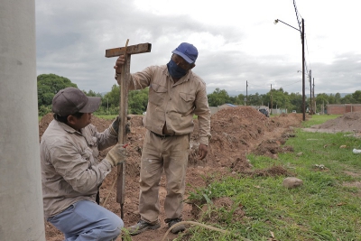 Inicio de obras de cord&oacute;n cuneta en la localidad de R&iacute;o Blanco