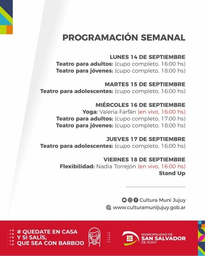 Talleres virtuales de teatro, yoga y flexibilidad