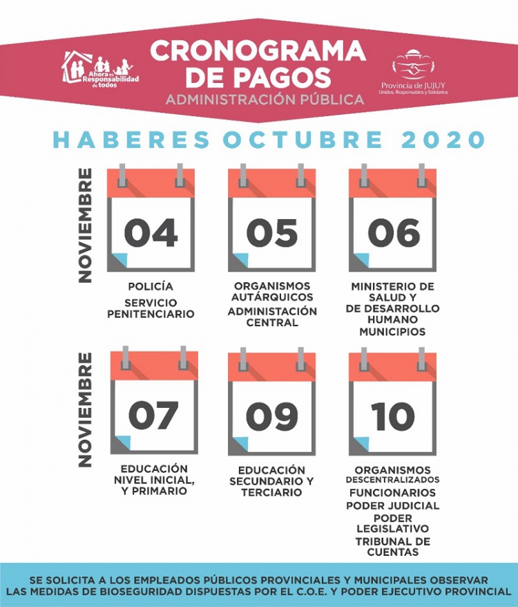 El mi&eacute;rcoles 4 comienza el pago de sueldos a trabajadores estatales