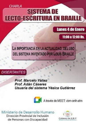Charla en sistema de Lecto-Escritura en Braille