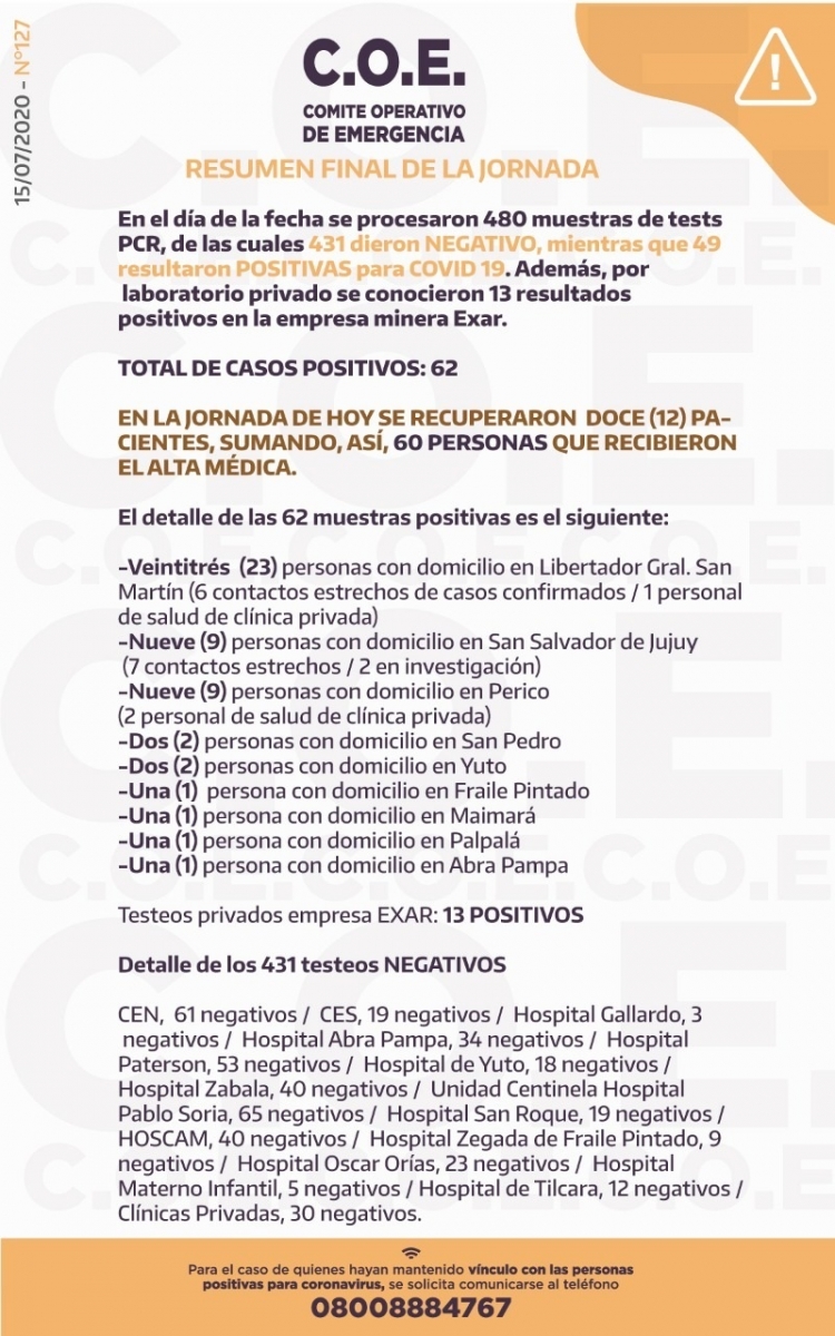INFORME COE N&deg; 127