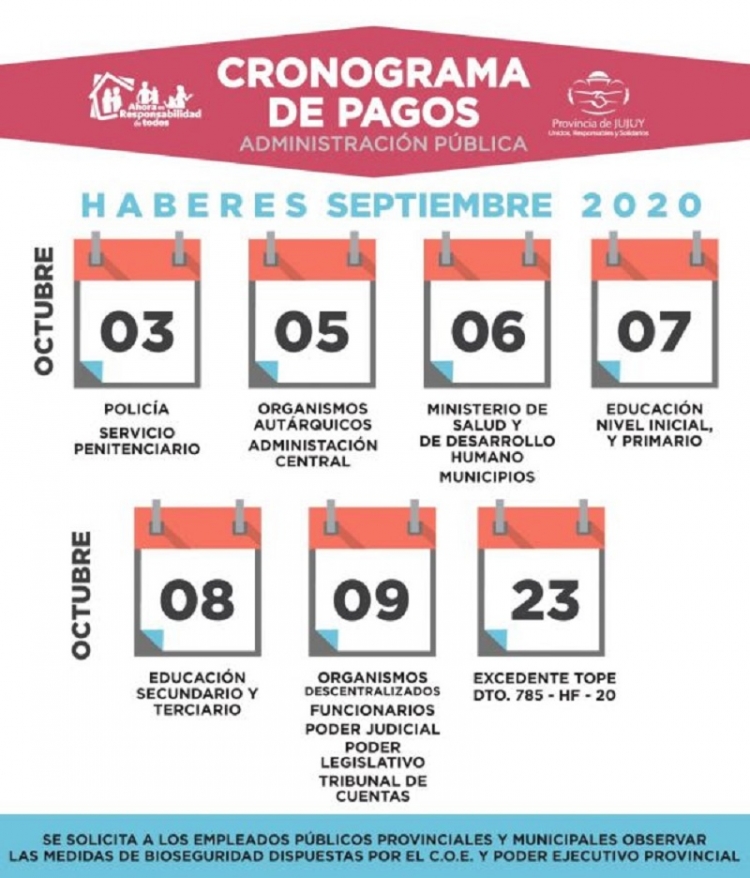 El s&aacute;bado comienza el pago de sueldos a estatales