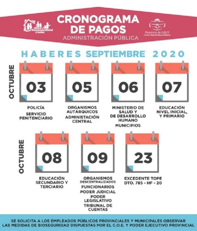 El s&aacute;bado comienza el pago de sueldos a estatales