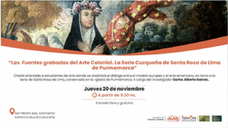 Charla sobre arte colonial analiza la Serie Cuzque&ntilde;a de Santa Rosa de Lima conservada en Purmamarca