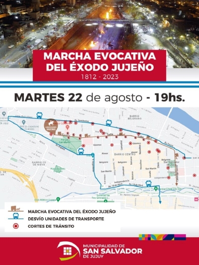 Todos los detalles del tr&aacute;nsito por la Marcha Evocativa y el Desfile C&iacute;vico, Militar y Gaucho por el &Eacute;xodo Juje&ntilde;o