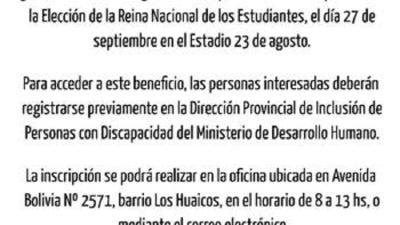 La Elecci&oacute;n de la Representante Nacional de los Estudiantes para todos