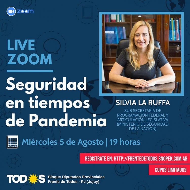 La Subsecretaria de Programaci&oacute;n Federal del Ministerio de Seguridad de la Naci&oacute;n brindar&aacute; una charla virtual para Jujuy
