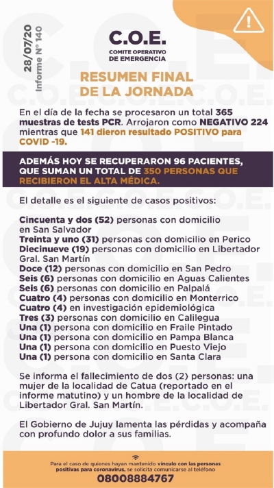 INFORME C.O.E N&deg;140