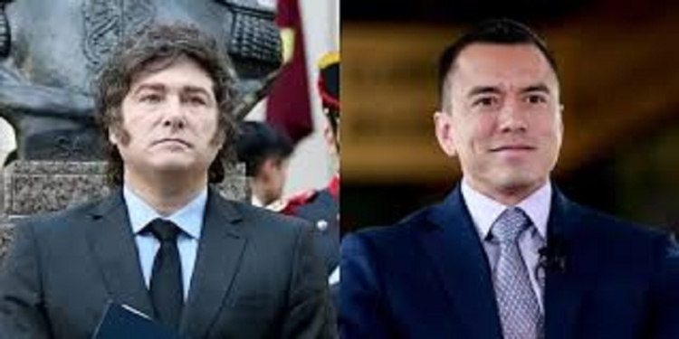 Milei recibir&aacute; al presidente ecuatoriano Noboa en la Casa Rosada