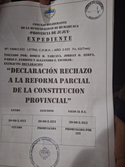 Concejos Deliberantes se pronuncian en contra de la nueva Constituci&oacute;n
